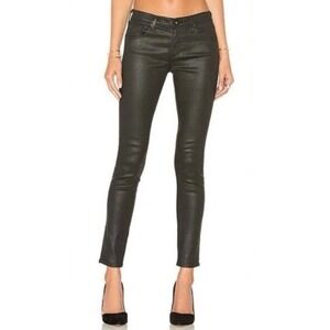 AG The Legging Jeans Women's 24 Black Coated Super Skinny Low Rise Made In USA